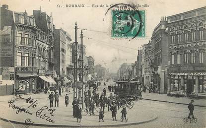 / CPA FRANCE 59 "Roubaix, rue de la gare et entrée de la ville"