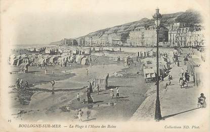 / CPA FRANCE 62 "Boulogne sur Mer, la plage à l'heure des bains "
