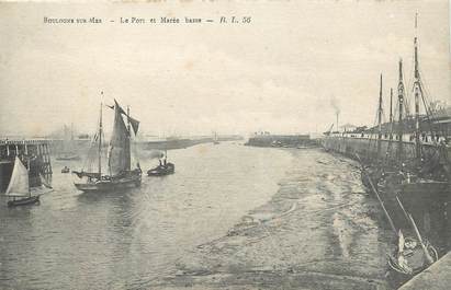 / CPA FRANCE 62 "Boulogne sur Mer, le port et marée basse"