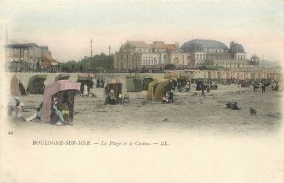 / CPA FRANCE 62 "Boulogne sur Mer, la plage  et le casino"