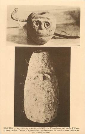/ CPA FRANCE 03 "Glozel, vases à masque néolithique"