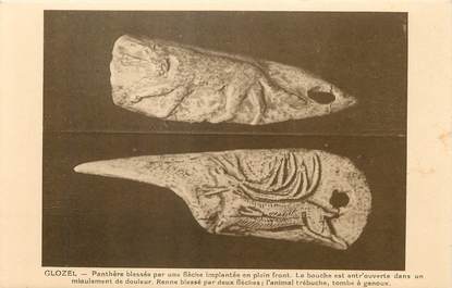 / CPA FRANCE 03 "Glozel, panthère blessée par une flèche implantée en plein front"