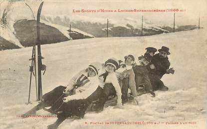 / CPA FRANCE 31 "Plateau de Superbagnères, passage d'un Bobb " / LUGE