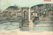 38 Isere CPA FRANCE 38 "Vienne, pont suspendu et quai du Rhône"