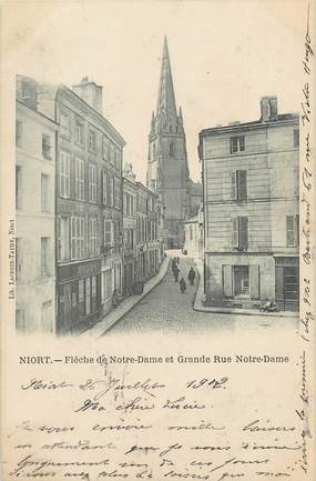 / CPA FRANCE 79 "Niort, flèche de Notre Dame et Grande rue Notre Dame"