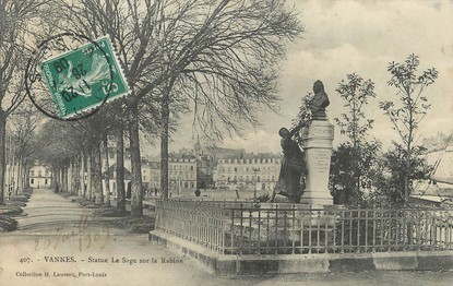 / CPA FRANCE 56 "Vannes, Statue Le Sage sur la Rabine"