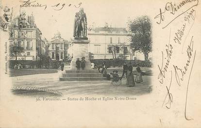 / CPA FRANCE 78 "Versailles, statue de Hoche et église Notre Dame"