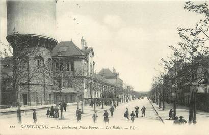 / CPA FRANCE 93 "Saint Denis, le boulevard Félix Faure, les écoles"