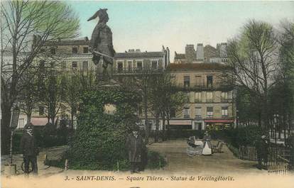 / CPA FRANCE 93  "Saint Denis, square Thiers, statue Vercingétorix"
