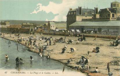 / CPA FRANCE 50 "Cherbourg, la plage et le casino"