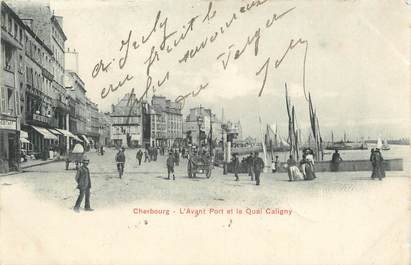 / CPA FRANCE 50 "Cherbourg, l'avant port et le quai Caligny"