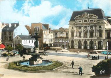 / CPSM FRANCE 50 "Cherbourg, le théâtre et la fontaine"