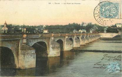 CPA FRANCE 37 "Tours, le pont de Pierre"