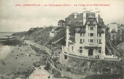 / CPA FRANCE 50 "Granville,  le Normandy hôtel, la plage et le plat Gousset"