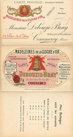 CPA  3 VOLETS DETACHABLES PUBLICITE  / CLOCHE / FRANCE 55 Commercy "Les Madeleines"
