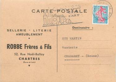 / CPSM FRANCE 28 "Chartres, Robbe Frères et fils" / SELLERIE / CARTE PUBLICITAIRE