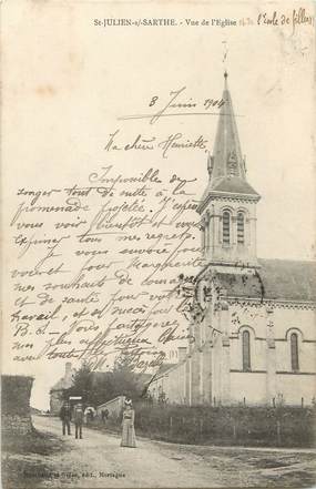 / CPA FRANCE 61 "Saint Julien Sur Sarthes, vue de l'église"