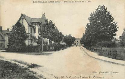 / CPA FRANCE 61 "Le Mesle sur Sarthe, l'avenue de la gare et la gare"