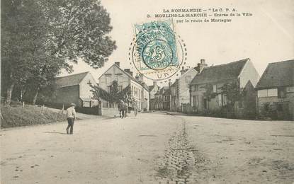 / CPA FRANCE 61 "Moulins La Marche, entrée de la ville"