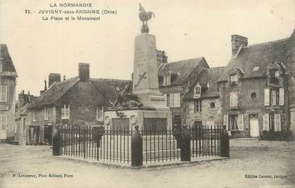 / CPA FRANCE 61 "Juvigny sous Andaine, la place et le monument"