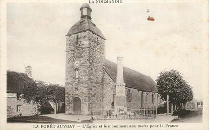 / CPA FRANCE 61 "La Forêt Auvray, l'église et le monument aux morts"