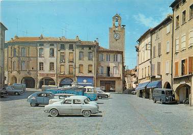 / CPSM FRANCE 30 "Bagnols sur Ceze, la place de la mairie et le Beffroi"