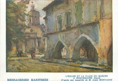 / CPSM FRANCE 30 "Roquemaure, l'église et la place du marché"
