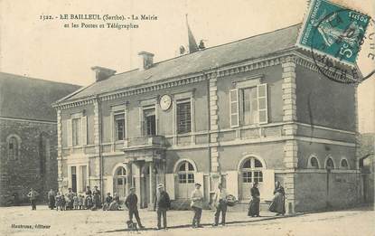 / CPA FRANCE 72 "Le Bailleul, la mairie et les postes et Télégraphes"