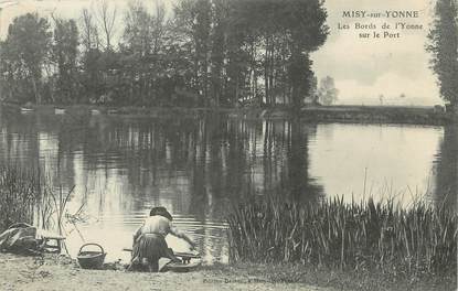 / CPA FRANCE 77 "Misy sur Yonne, les bords de l'Yonne sur le port"