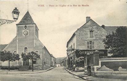 / CPA FRANCE 78 "Vert, place de l'église et la rue du moulin"