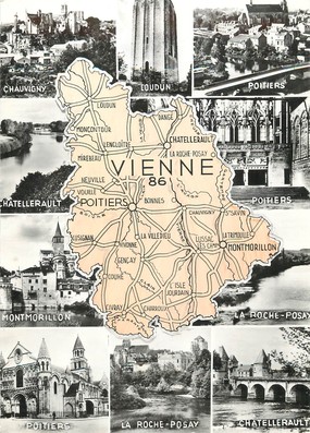 / CPSM FRANCE 86 "Vienne" / CARTE  GEOGRAPHIQUE