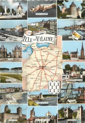 / CPSM FRANCE 35 "Ille et Vilaine" / CARTE  GEOGRAPHIQUE