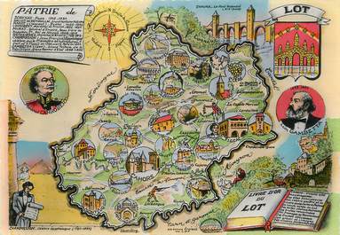 / CPSM FRANCE 46 "Lot" / CARTE GEOGRAPHIQUE