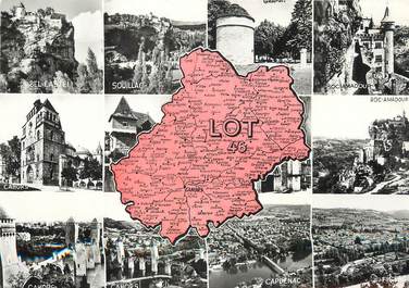 / CPSM FRANCE 46 "Lot" /  CARTE GEOGRAPHIQUE