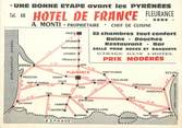 32 Ger / CPSM FRANCE 32 "Fleurance, hôtel de France" / CARTE PUBLICITAIRE