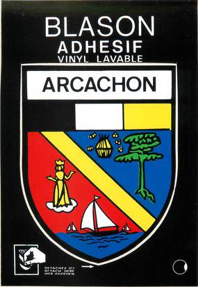 / CPSM FRANCE 33 "Arcachon" / BLASON ADHESIF