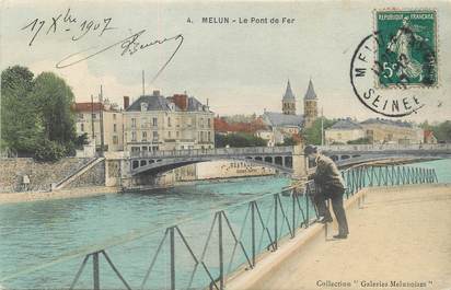 / CPA FRANCE 77 "Melun, le pont de fer"