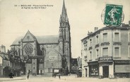 03 Allier / CPA FRANCE 03 "Moulins, place Achille Roche et église du Sacré Coeur"