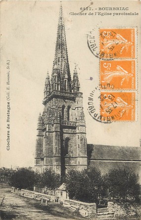 / CPA FRANCE 22 "Bourbriac, clocher de l'église paroissiale"