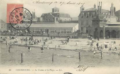/ CPA FRANCE 50 "Cherbourg, le casino et la plage "