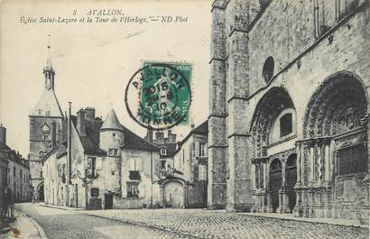/ CPA FRANCE 89 "Avallon, église Saint Lazare et la tour de l'horloge"