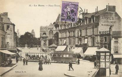 / CPA FRANCE 72 "Le Mans, place Thiers" / TRAMWAY