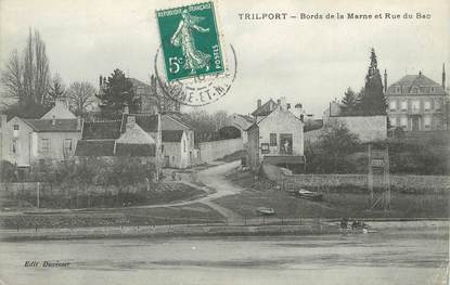 / CPA FRANCE 77 "Trilport, bords de la Marne et rue du bac"