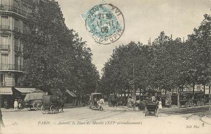 / CPA FRANCE 75016 "Paris, Auteuil, la place du marché"