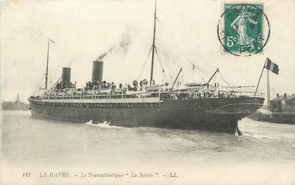 / CPA FRANCE 76 "Le Havre, le transatlantique La Savoie" / CACHET LE HAVRE PORT