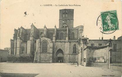/ CPA FRANCE 34 "Lodève, la cathédrale Saint Fulcran"