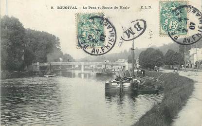 / CPA FRANCE 78 "Bougival, le pont et route de Marly" / CACHET BOITE MOBILE