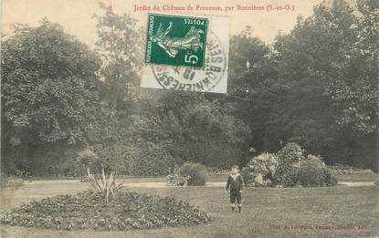 / CPA FRANCE 78 "Jardin du château de Freneuse" / TIMBRE DE CARNET
