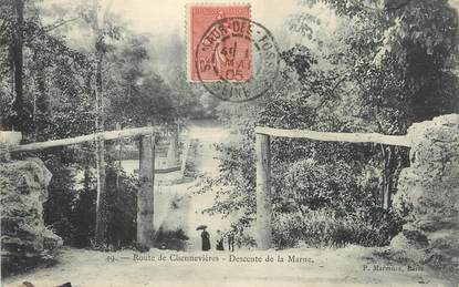 / CPA FRANCE 94 "Route de Chennevières, descente de la Marne"