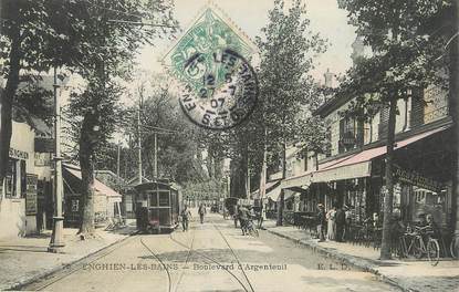 / CPA FRANCE 95 "Enghien les Bains, bld d'Argenteuil" / TRAMWAY